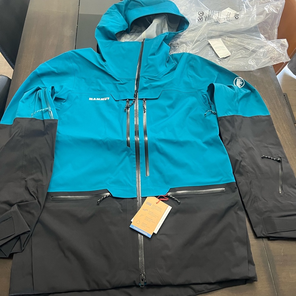 Mammut Deep Teal and Black Hooded Jacket